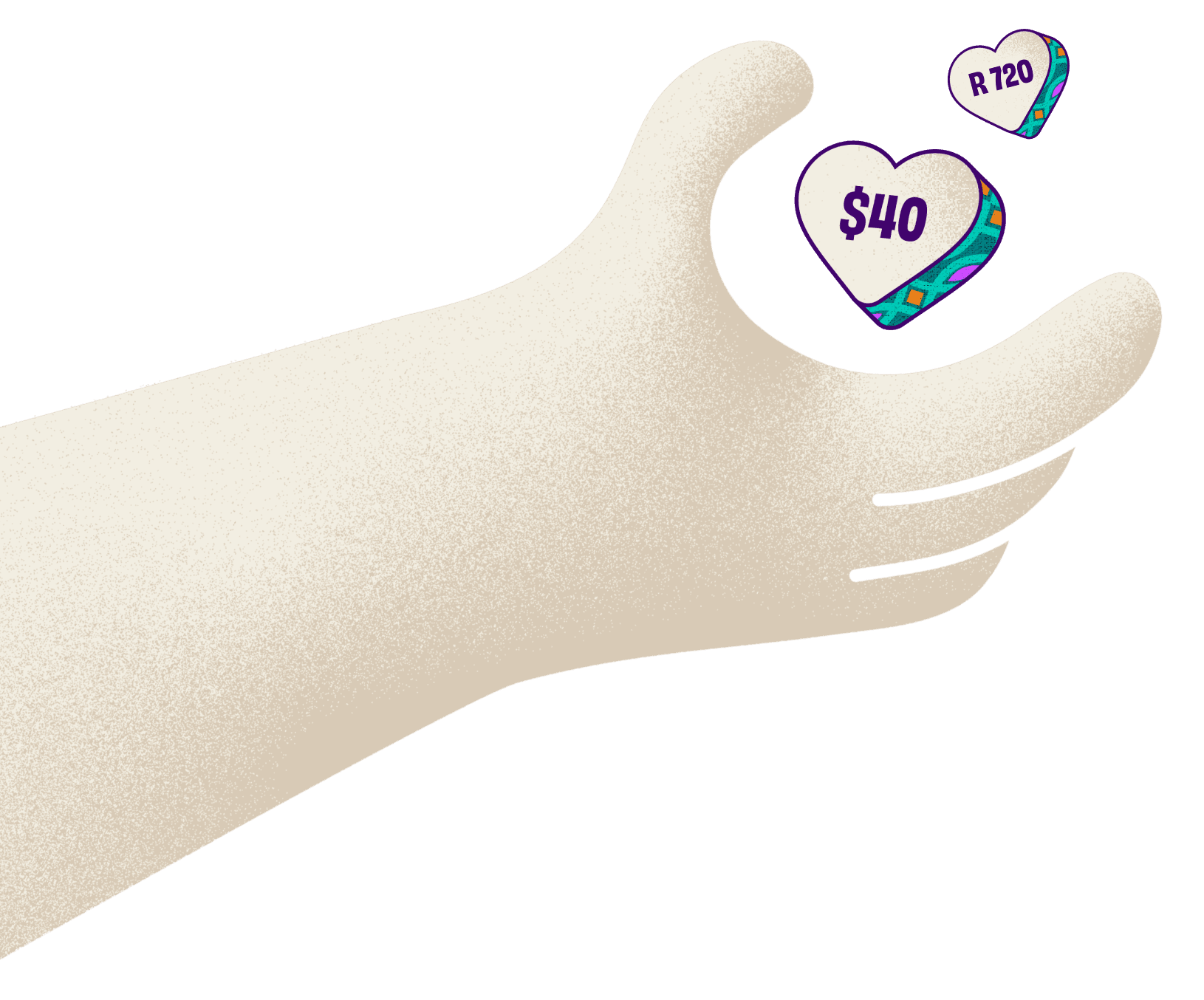 Hand sending money